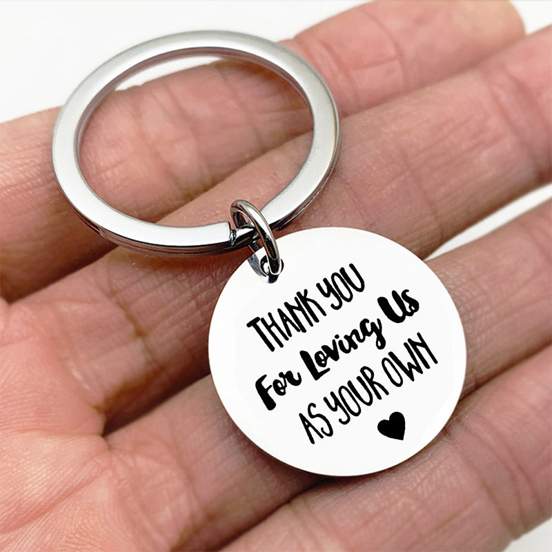 Thank You For Loving Us Stainless Steel Keychain