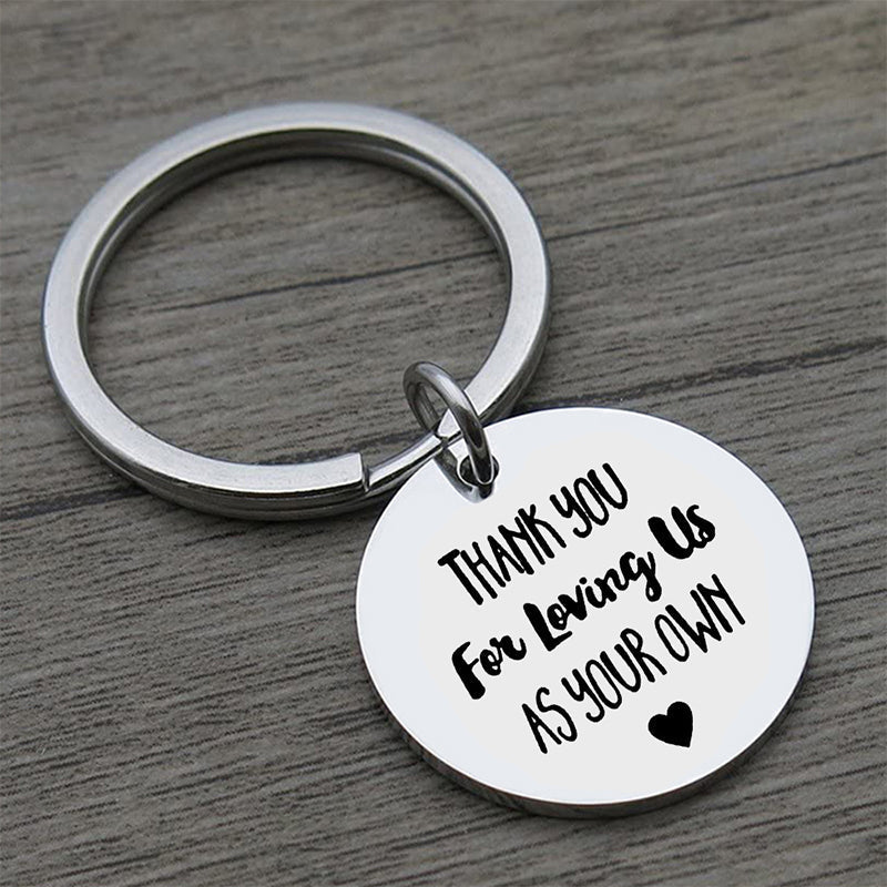 Thank You For Loving Us Stainless Steel Keychain