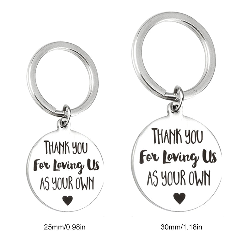 Thank You For Loving Us Stainless Steel Keychain