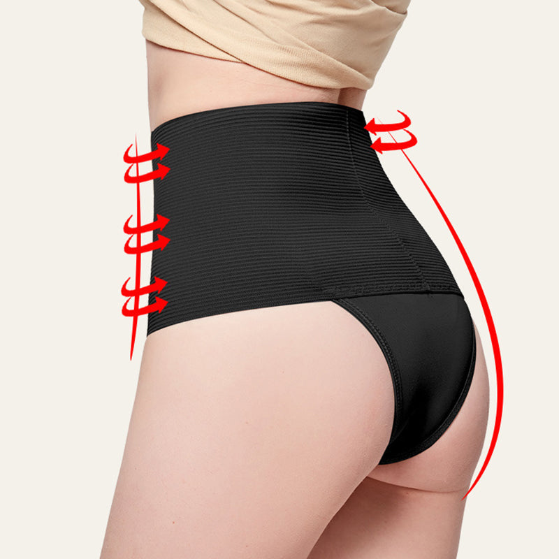 High-waisted tummy control shaping underwear