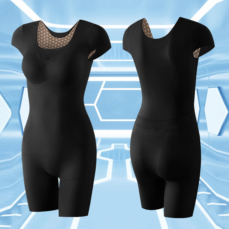 Short sleeve fat-burning body shapewear