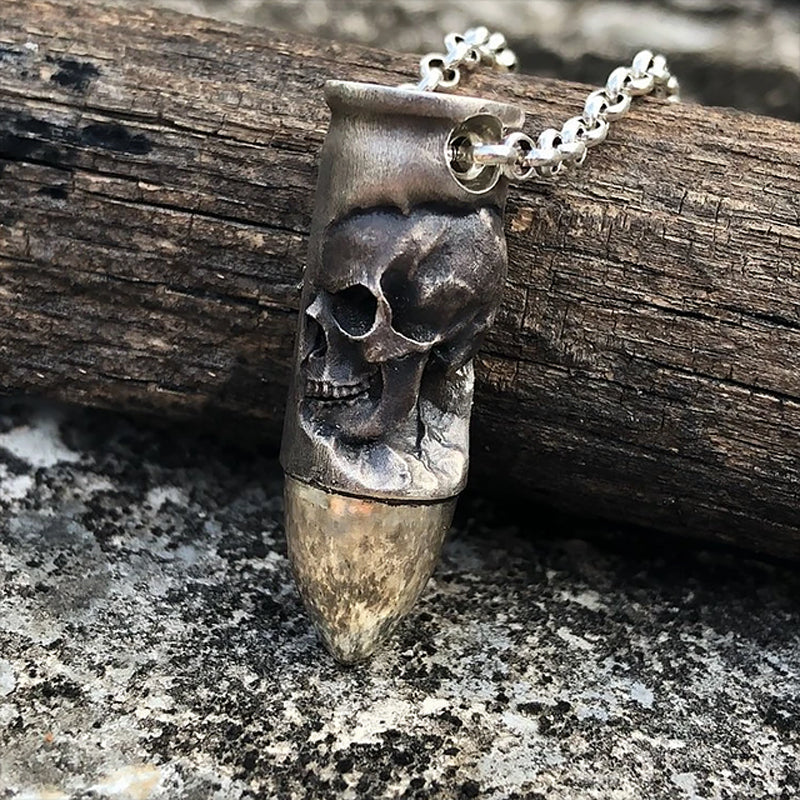 Cross Bullet Skull Necklace