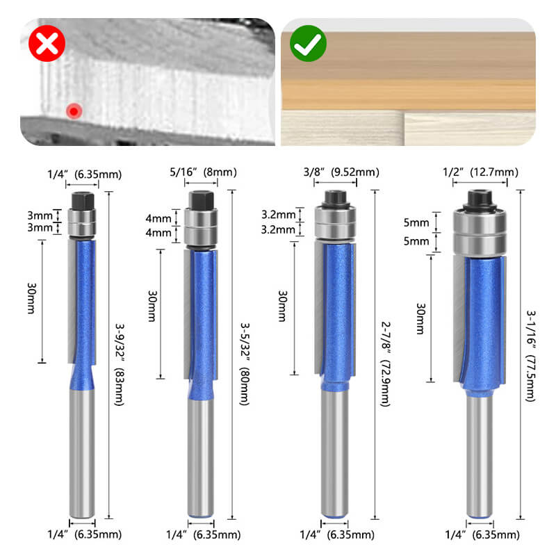 Biaxial trimming tool 4 pcs