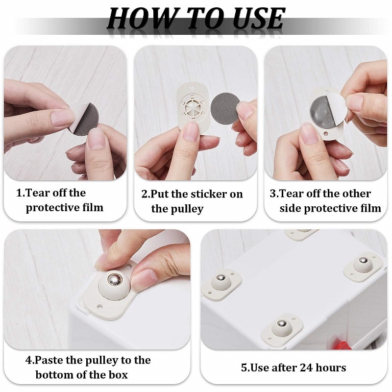 360° Furniture Sticky Mini Mobile Swivel Wheels
