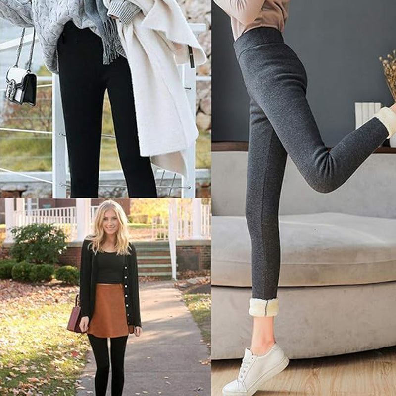 Women's Fleece-Lined Shaping Thermal Leggings for Outer Wear