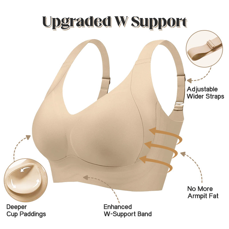 Plus-size women's shaping support bra without underwire.