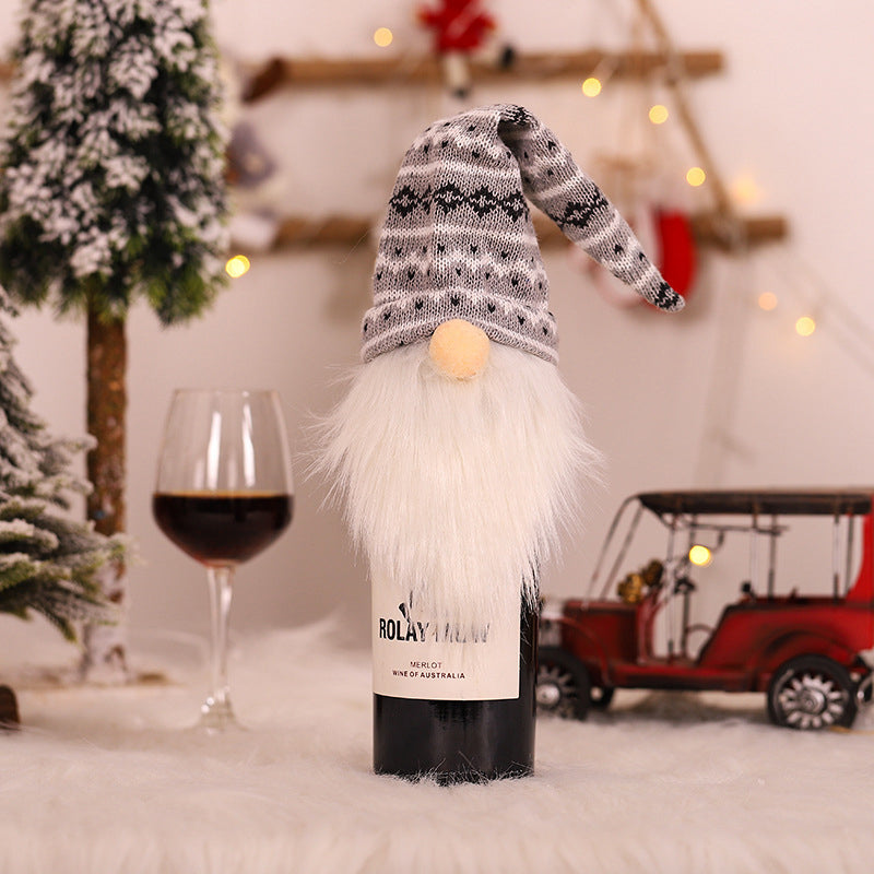 Christmas Faceless Gnome Wine Bottle Covers