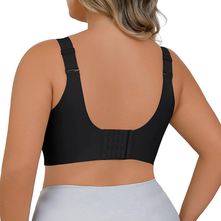 Plus-size women's shaping support bra without underwire.