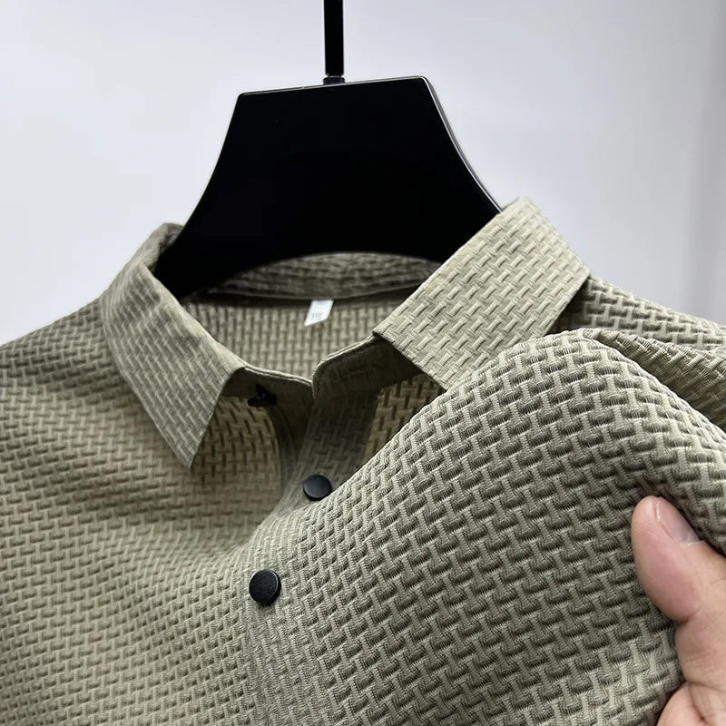 Mesh Ice Silk Short Sleeve T-shirt Polo Shirt