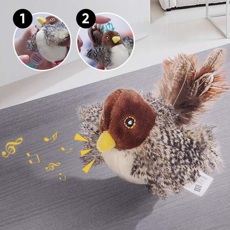 Flappy Chirping Bird Cat Toy（🏆 2024 Rated Cat Play Toy Innovation）