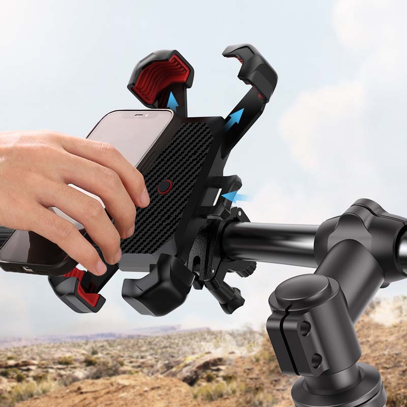 Universal bike phone holder with 360° view