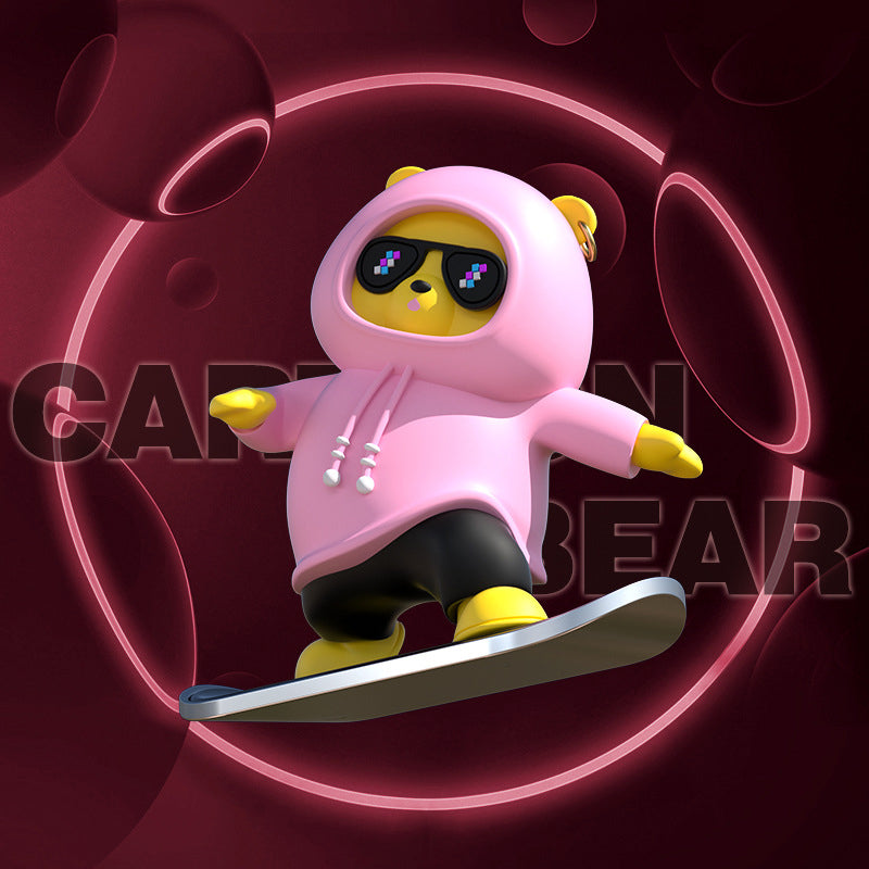 Skateboarding bear car decoration