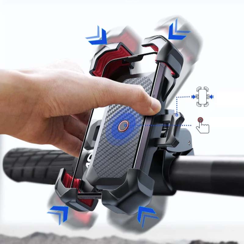 Universal bike phone holder with 360° view