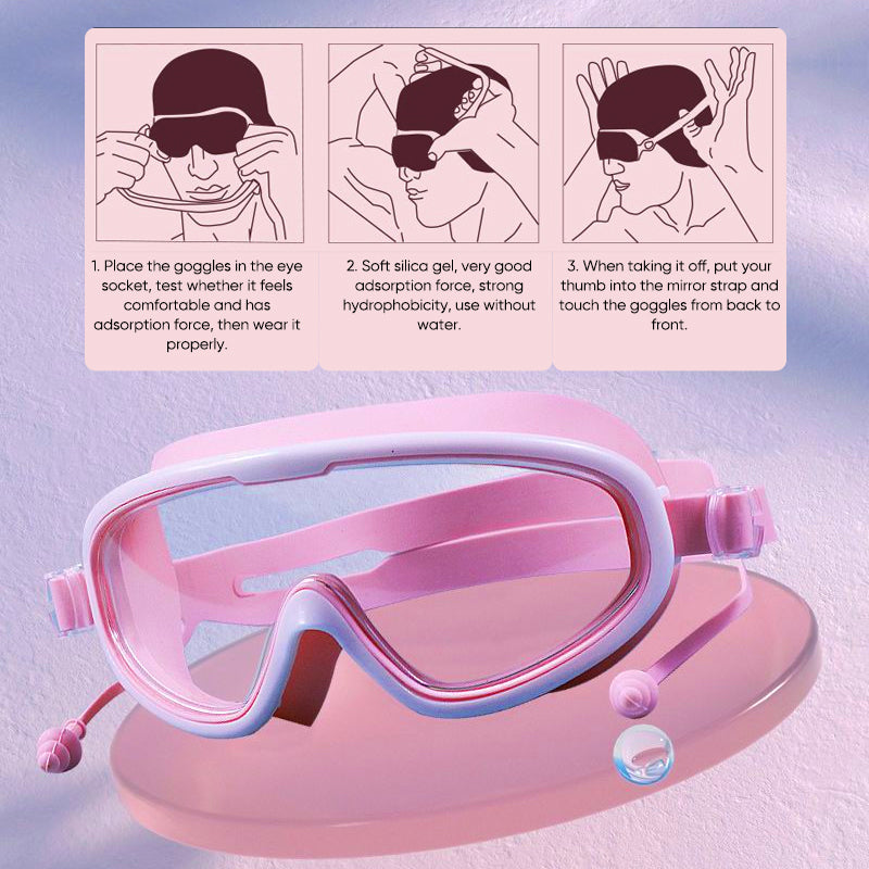 HD Large Frame Waterproof And Anti-fog Swimming Goggles