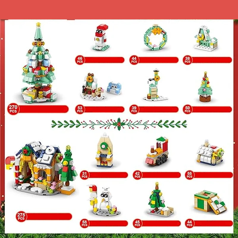 Christmas advent calendar surprise building block set