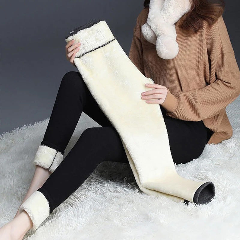 Women's Fleece-Lined Shaping Thermal Leggings for Outer Wear