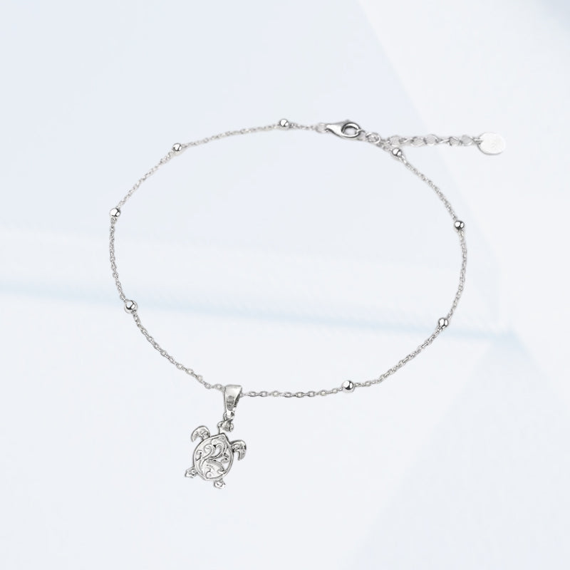 Filigree Turtle Beaded Sea Turtle Charm Anklet /Bracelet