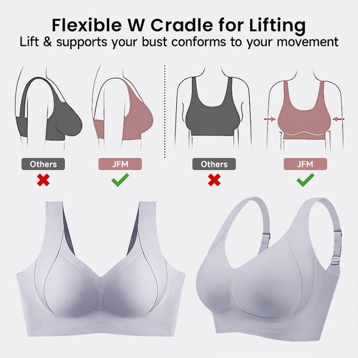 Plus-size women's shaping support bra without underwire.