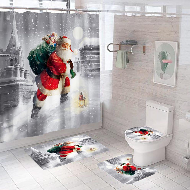 Christmas Shower Curtain Santa Joy