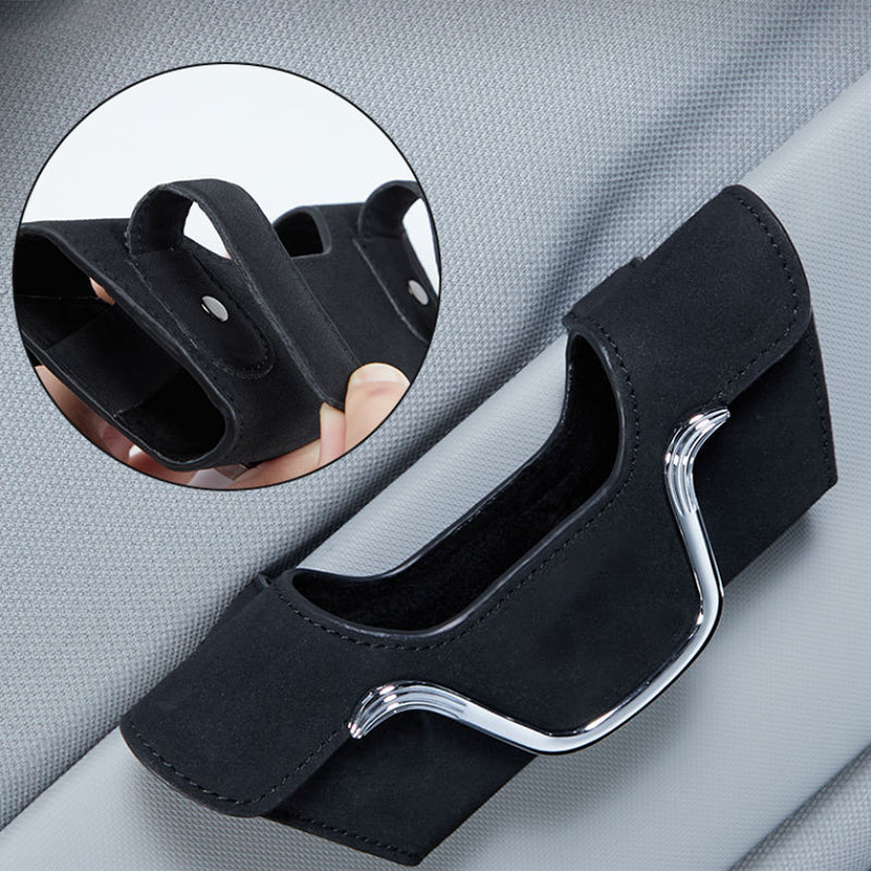 Car multi-functional high-grade leather glasses holder