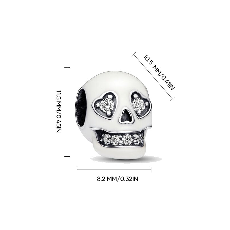 Glow-in-the-dark Sparkling Skull Charm