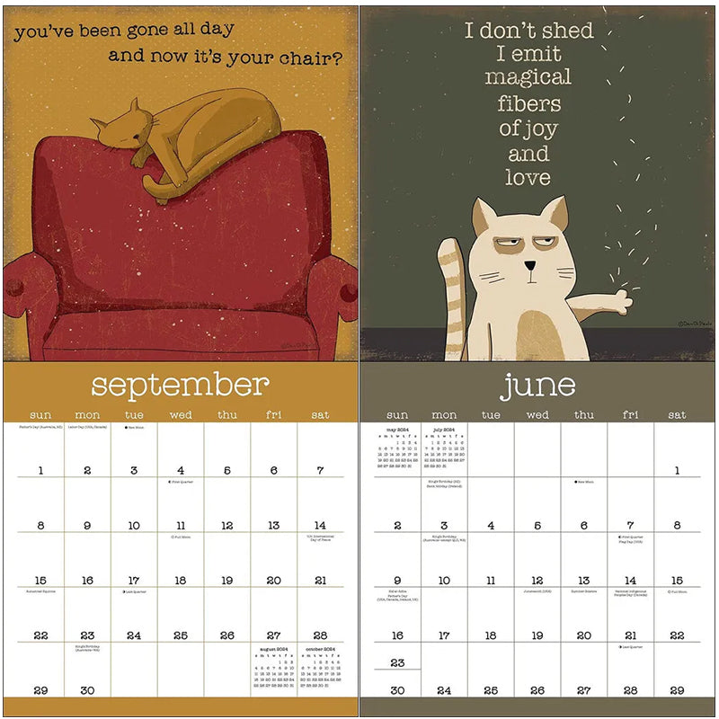 A Year of Snarky Cats 2024 Wall Calendar