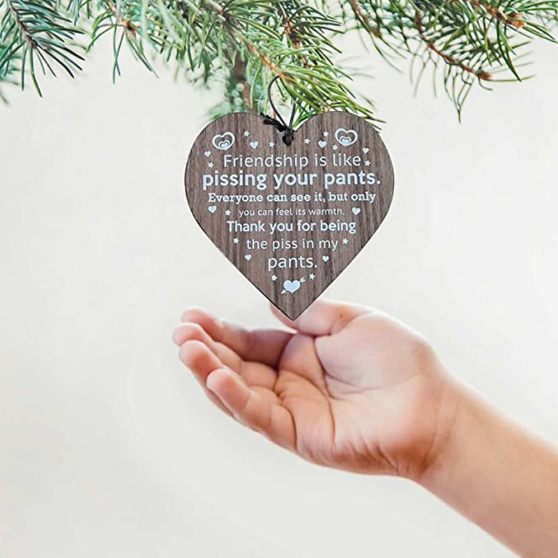 Friendship Wood Pendant Christmas Tree Decor