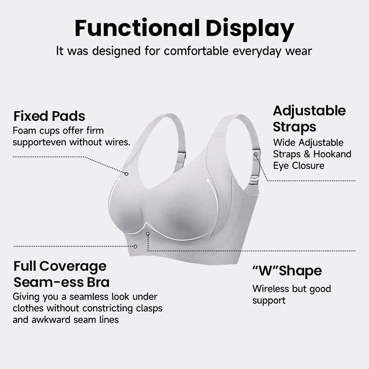 Plus-size women's shaping support bra without underwire.