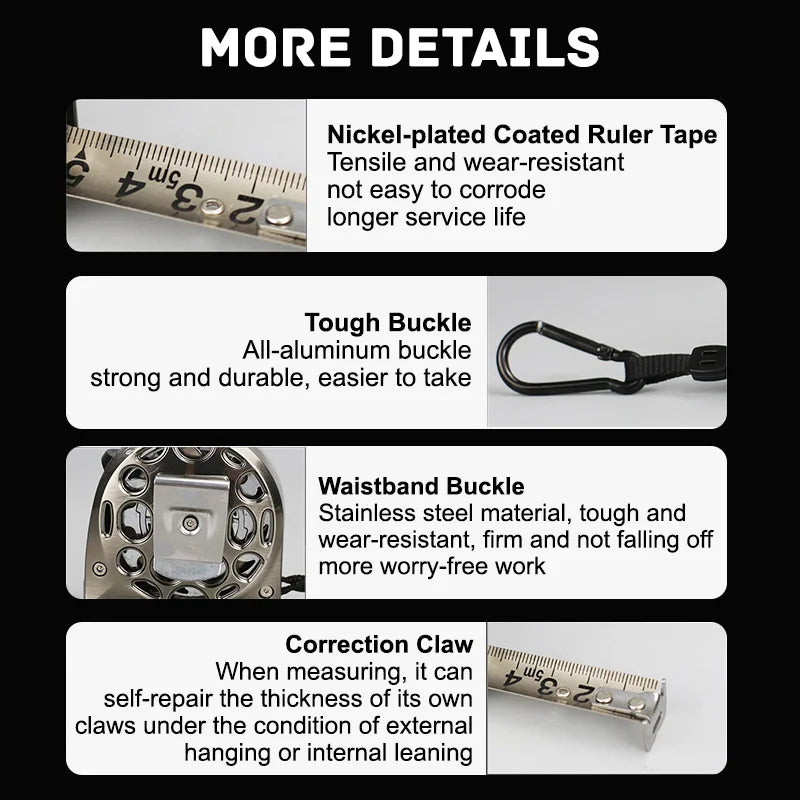 Stainless Steel Anti-corrosion Retractable Metric Ruler