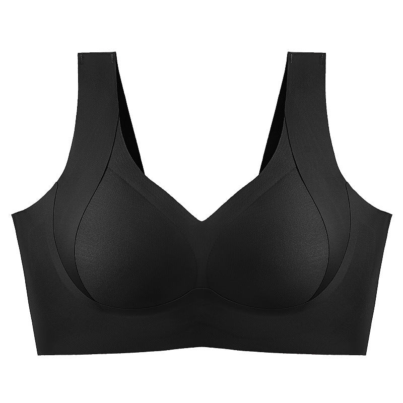 Plus-size women's shaping support bra without underwire.