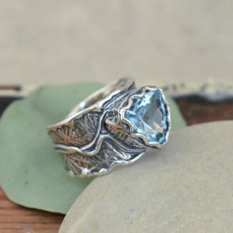 Blue Topaz Silver Ring