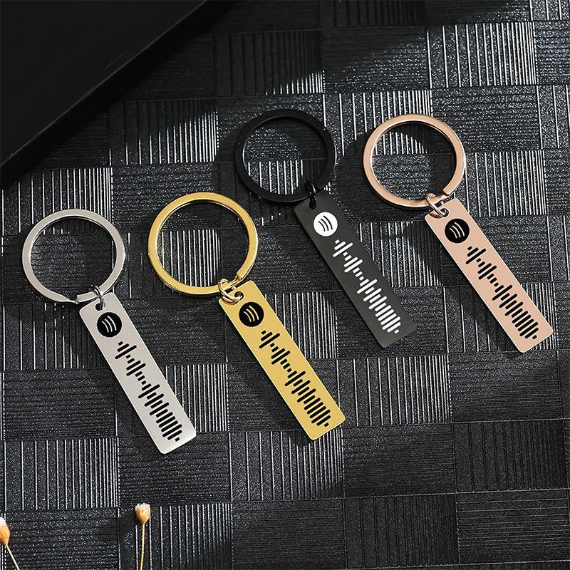 Music Code Plaque Keychain