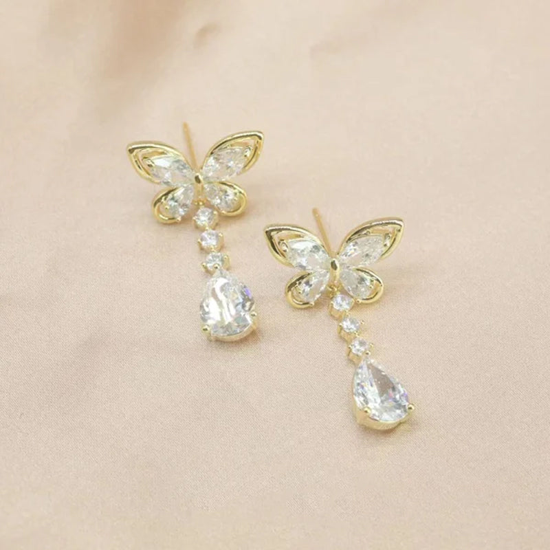 Zircon Butterfly Earrings