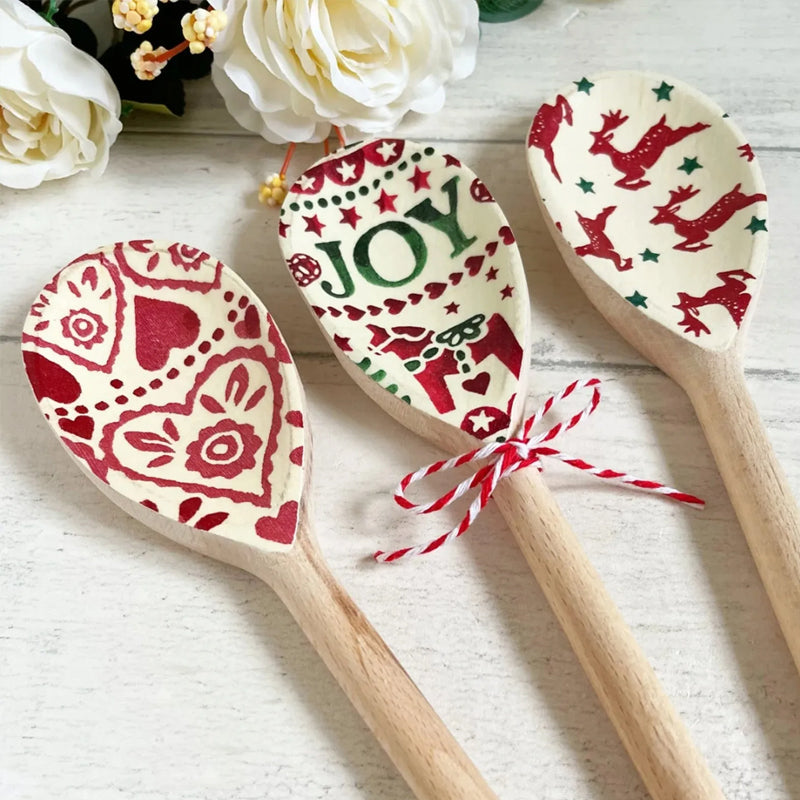 Exquisite Design Christmas Decorative Wooden Spoons