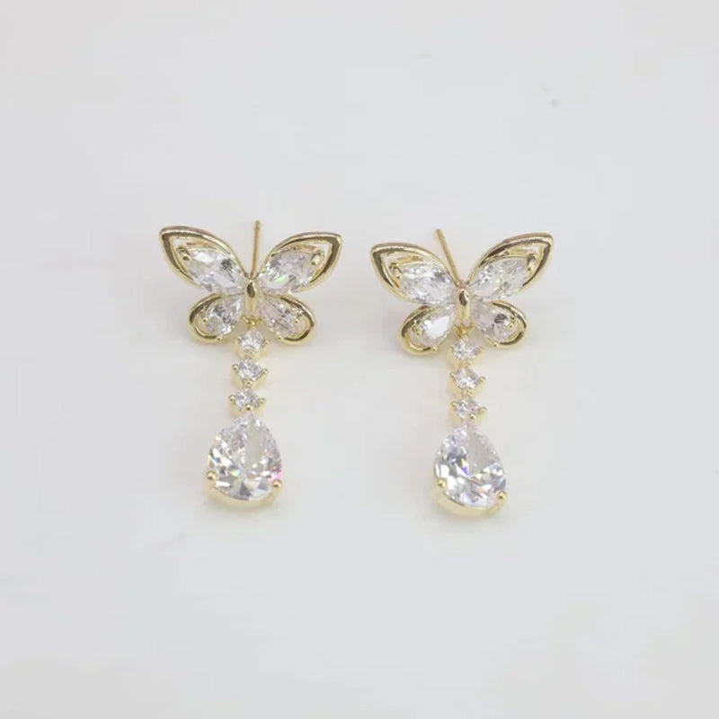 Zircon Butterfly Earrings