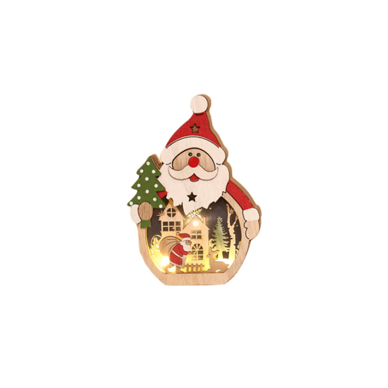 LED Chirstmas Wooden Ornaments Lighting