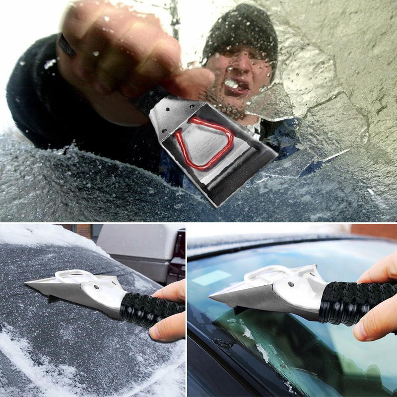 Car heated snow and ice scraper