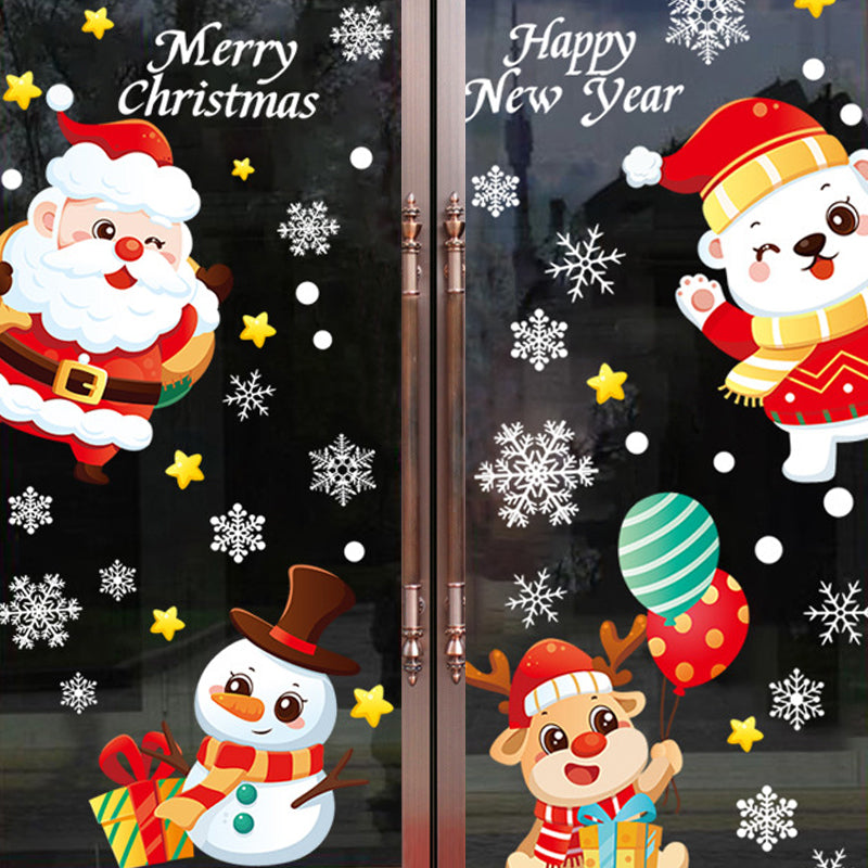 Christmas Window Clings Double-Sided Re-appliable Decoration