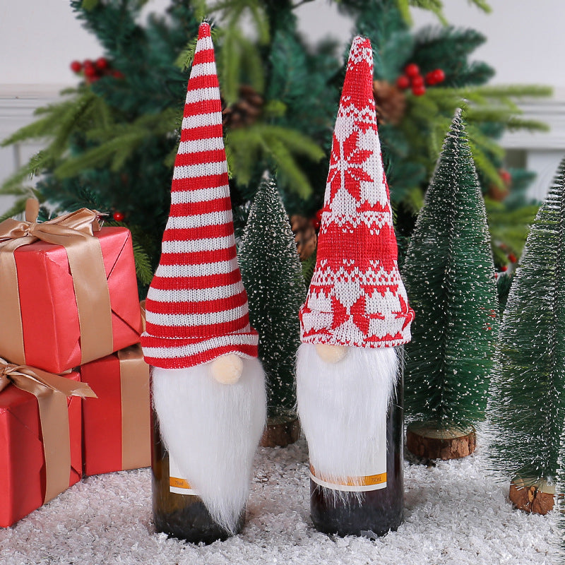 Christmas Faceless Gnome Wine Bottle Covers