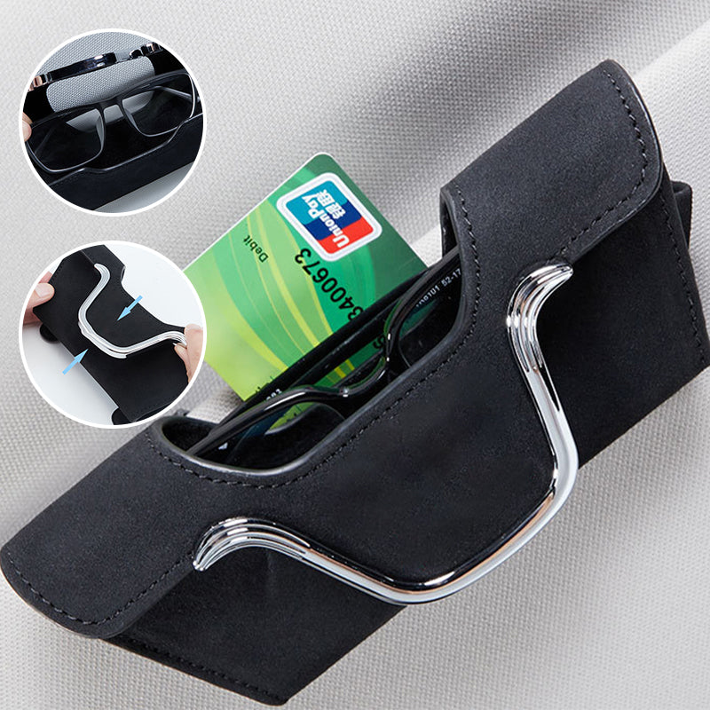 Car multi-functional high-grade leather glasses holder