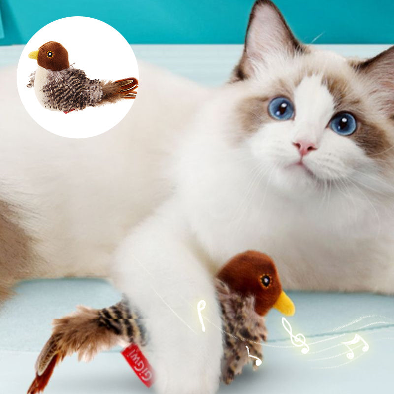 Flappy Chirping Bird Cat Toy（🏆 2024 Rated Cat Play Toy Innovation）