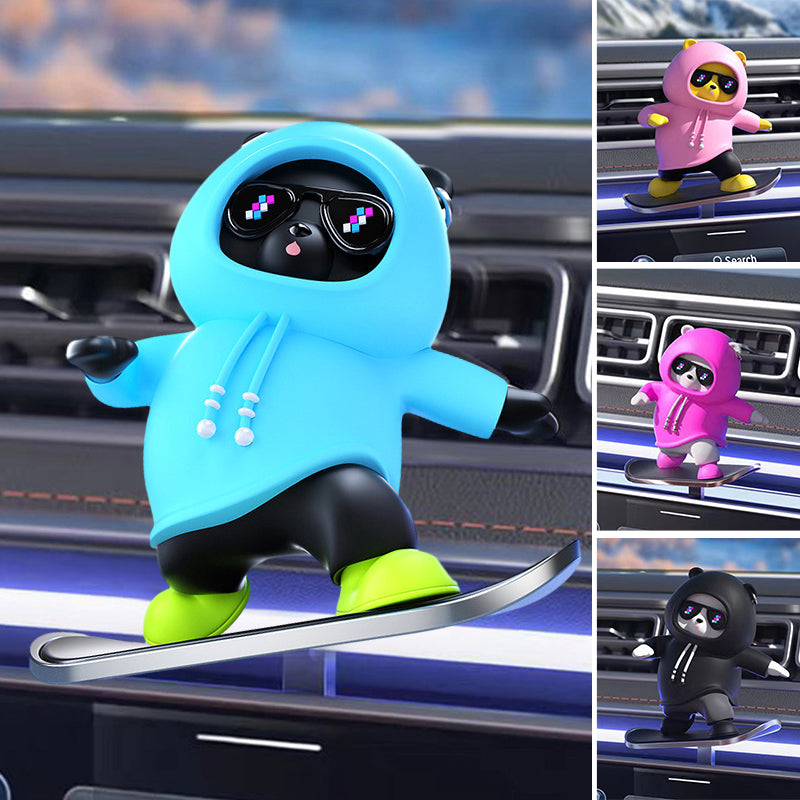 Skateboarding bear car decoration