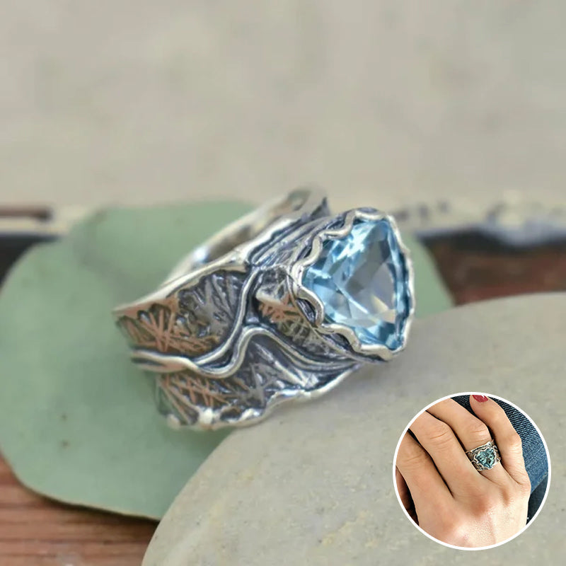 Blue Topaz Silver Ring