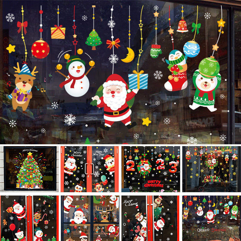 Christmas Window Clings Double-Sided Re-appliable Decoration