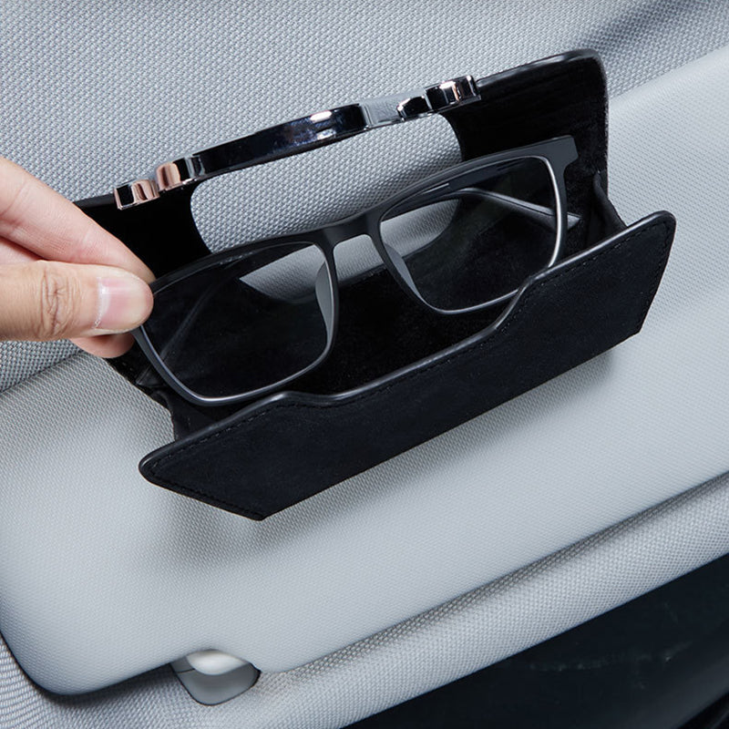 Car multi-functional high-grade leather glasses holder