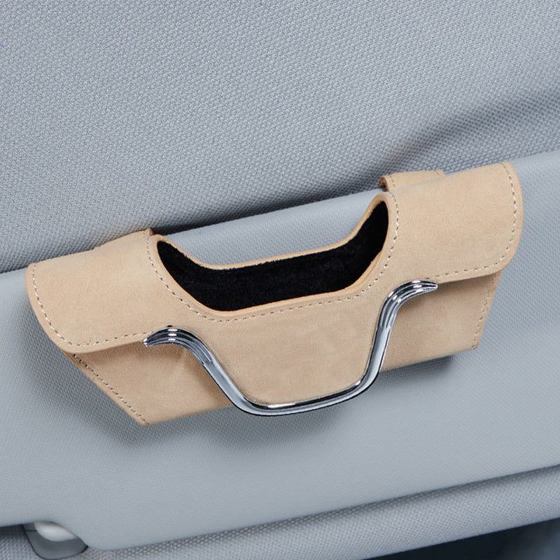 Car multi-functional high-grade leather glasses holder