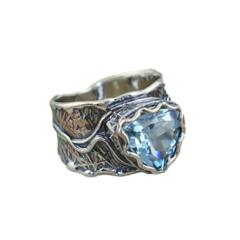 Blue Topaz Silver Ring