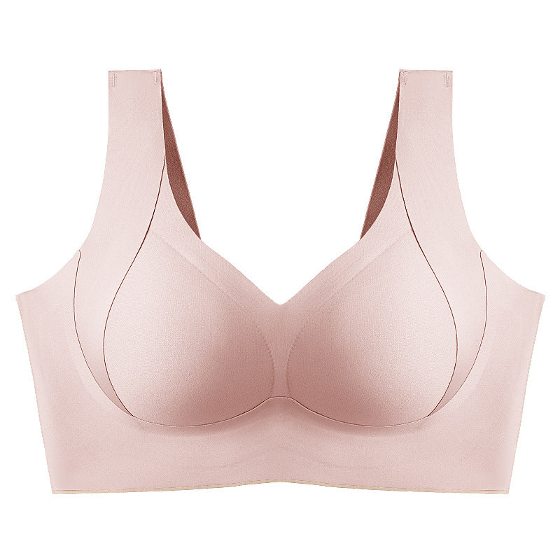 Plus-size women's shaping support bra without underwire.