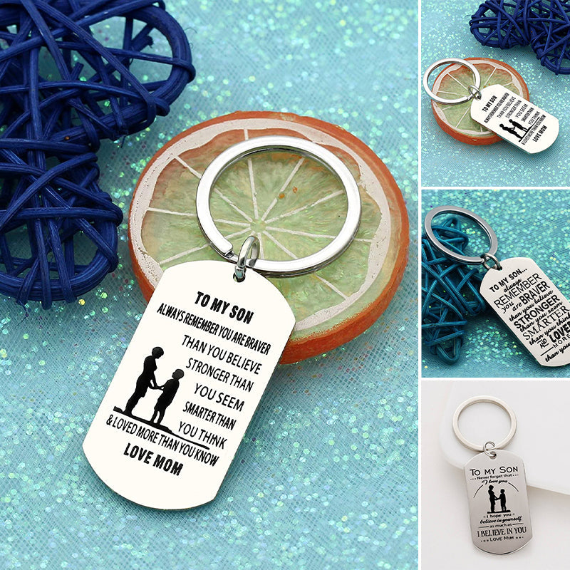 Mother's Day Lettering Metal Keychain with box