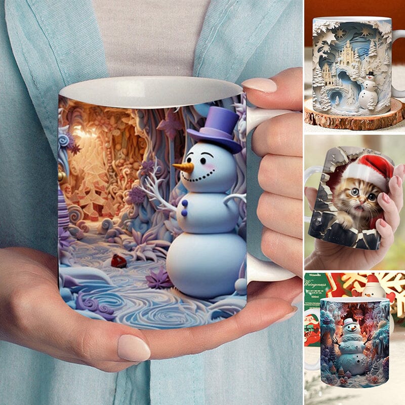 3D Christmas Hot Cocoa Inflated Mug